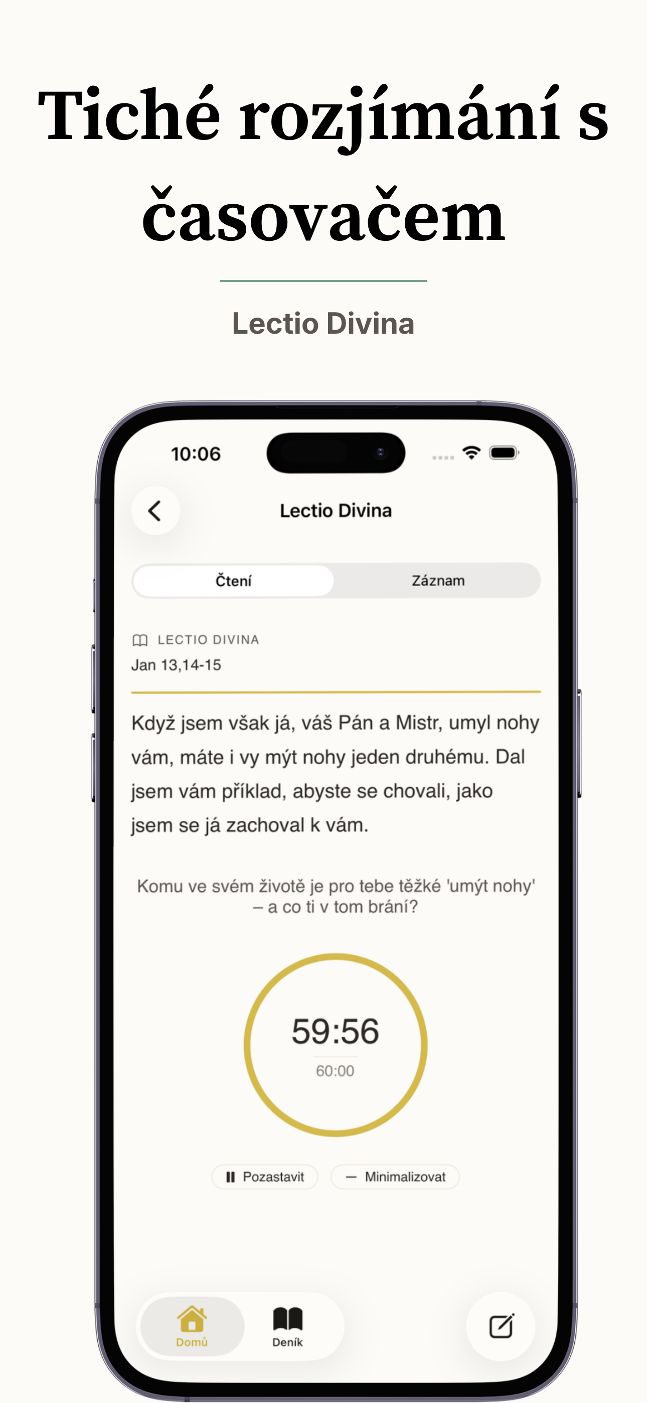Tiché rozjímání s časovačem