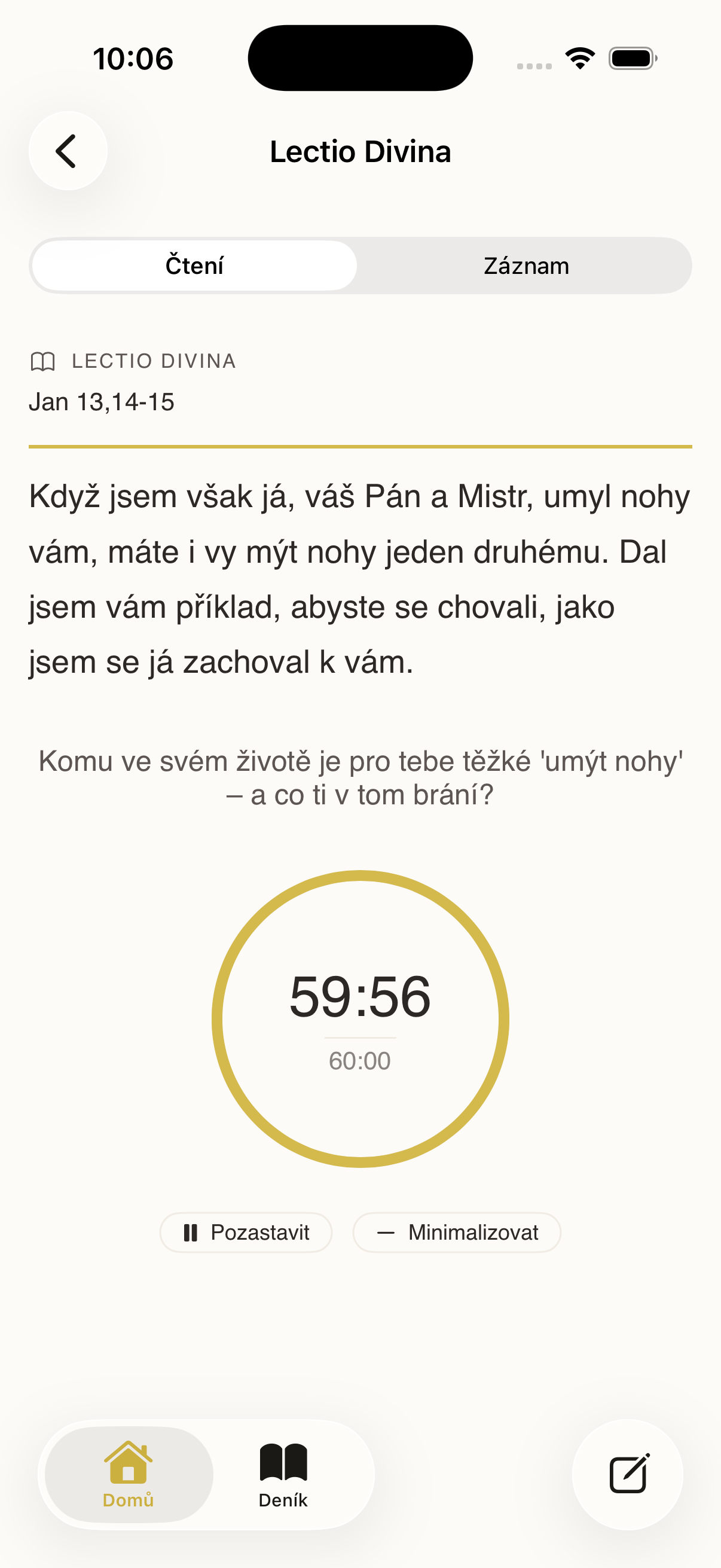 Cesta Hloubky – ukázka z aplikace