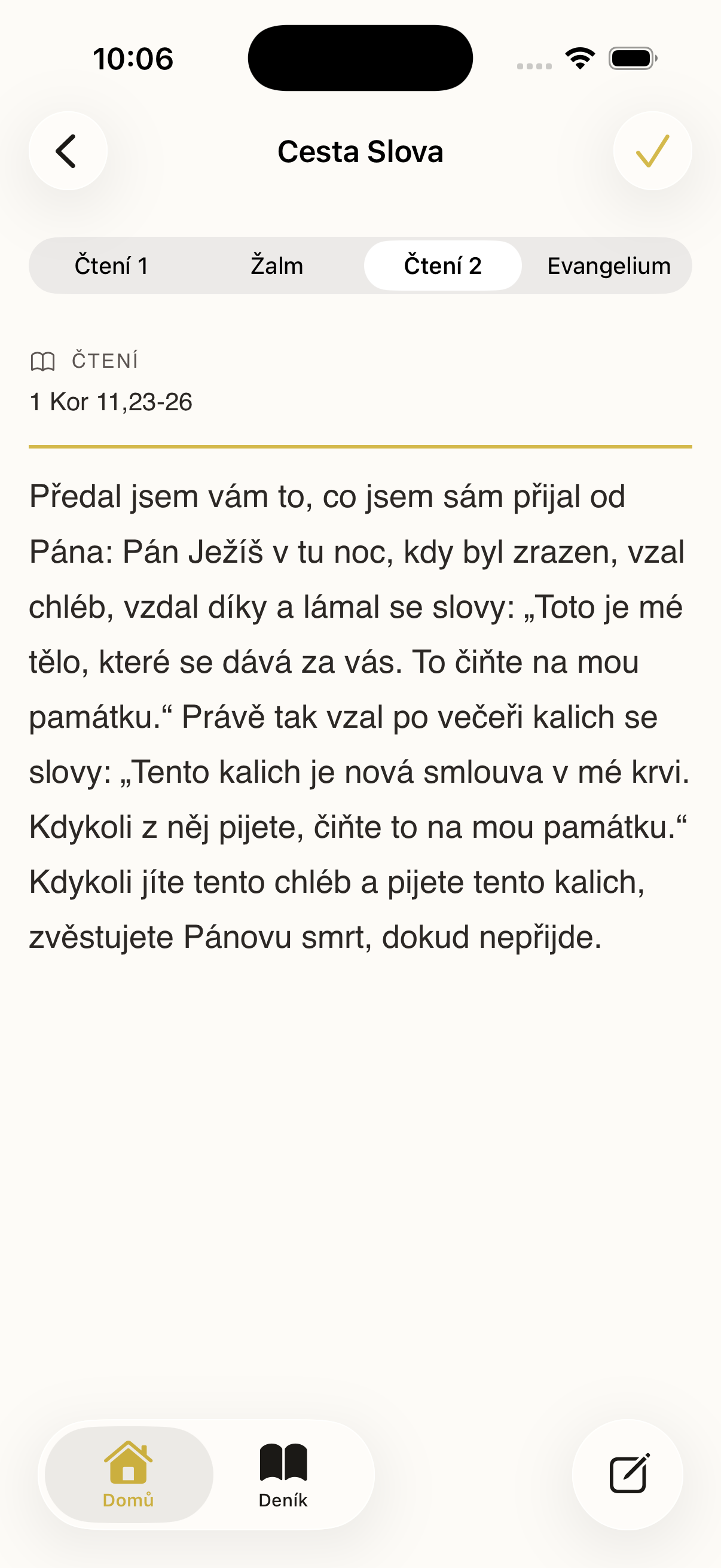 Cesta Slova – ukázka z aplikace
